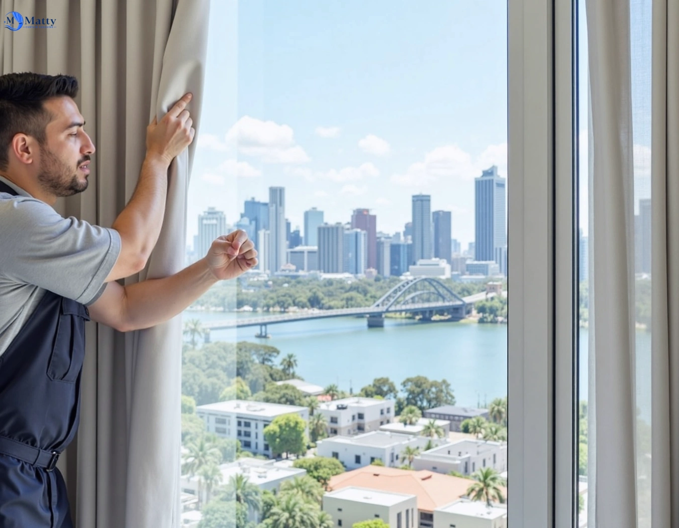 Professional curtain steam cleaning service beachmere QLD by Matty Curtain Cleaning