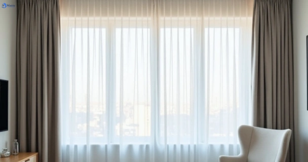 Freshly steam cleaned curtains in beachmere QLD